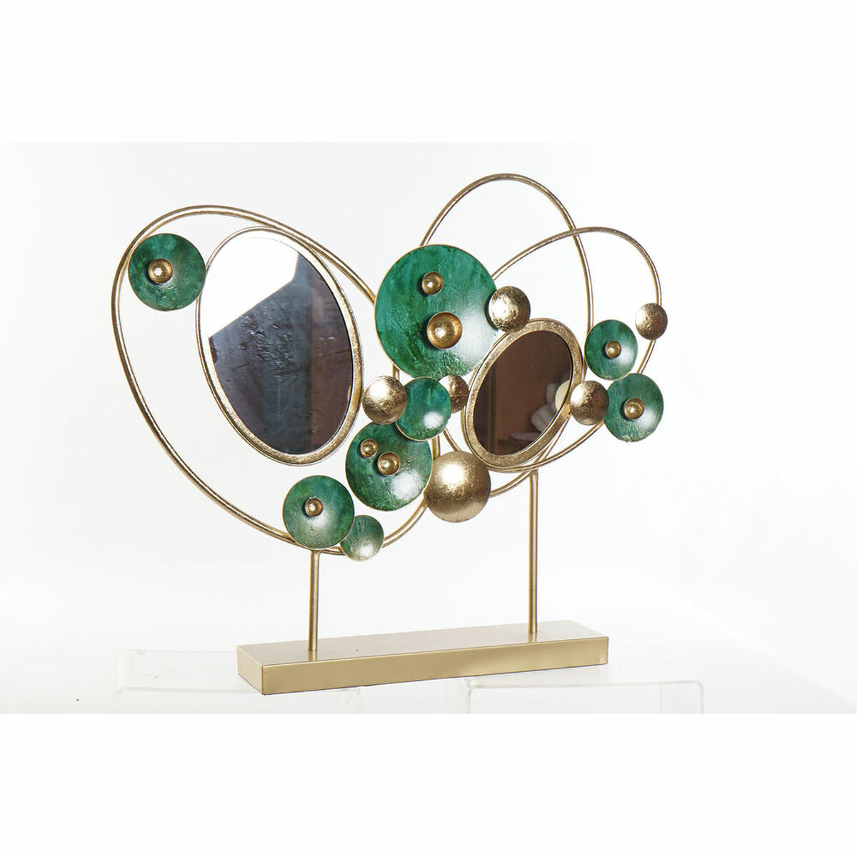 Prydnadsfigur DKD Home Decor 62 x 9 x 53,3 cm Abstrakt Gyllene Grön - 5