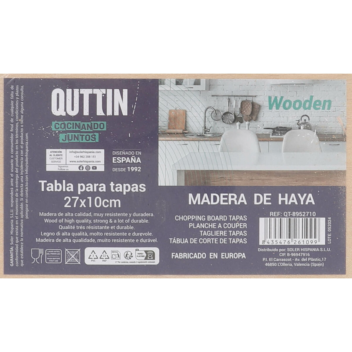 Skärbräda Quttin Quttin Brun 27 x 10 cm (12 antal) - 5