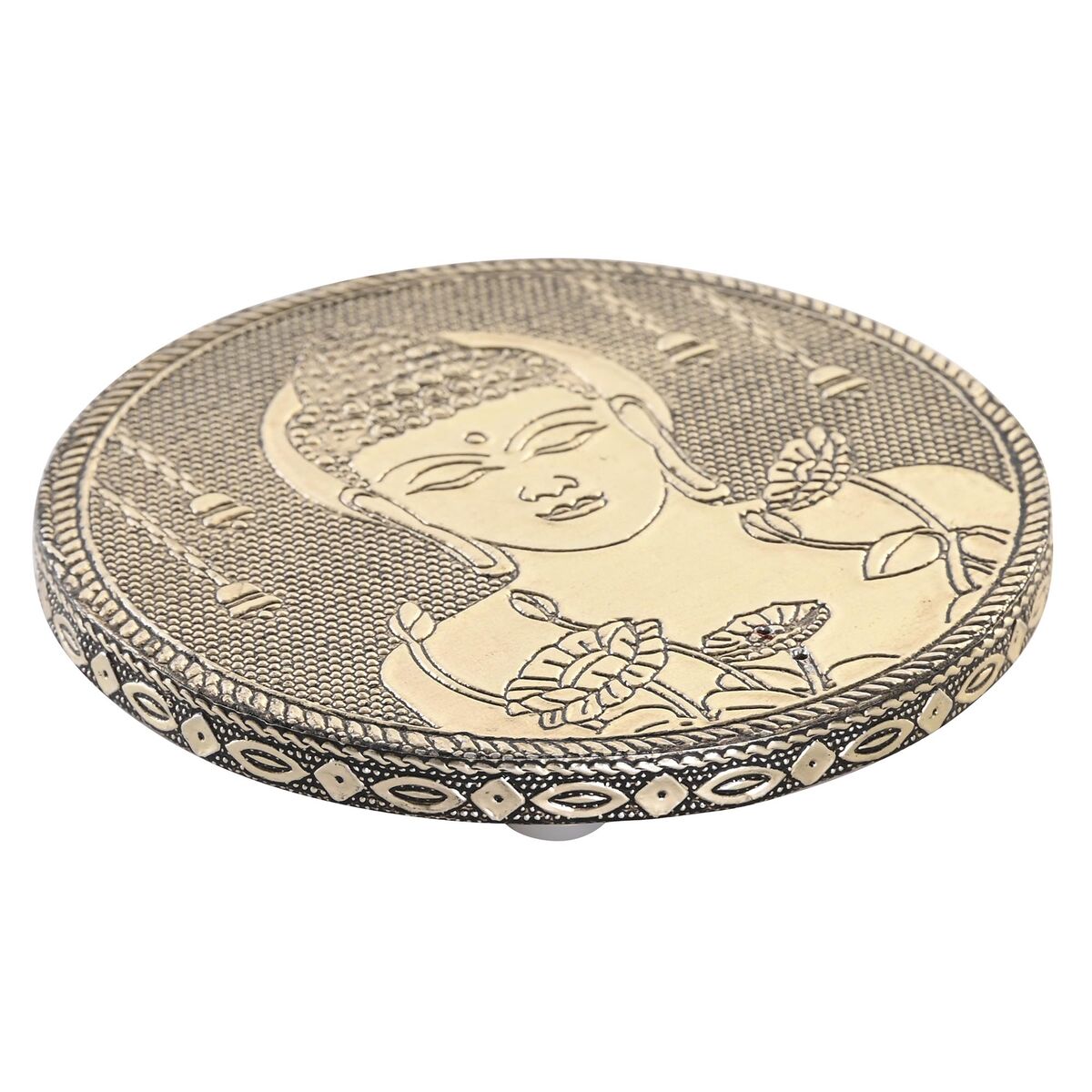 Eterisk oljebrännare DKD Home Decor Trä Aluminium Buddha Arab Ø 10 cm - 7