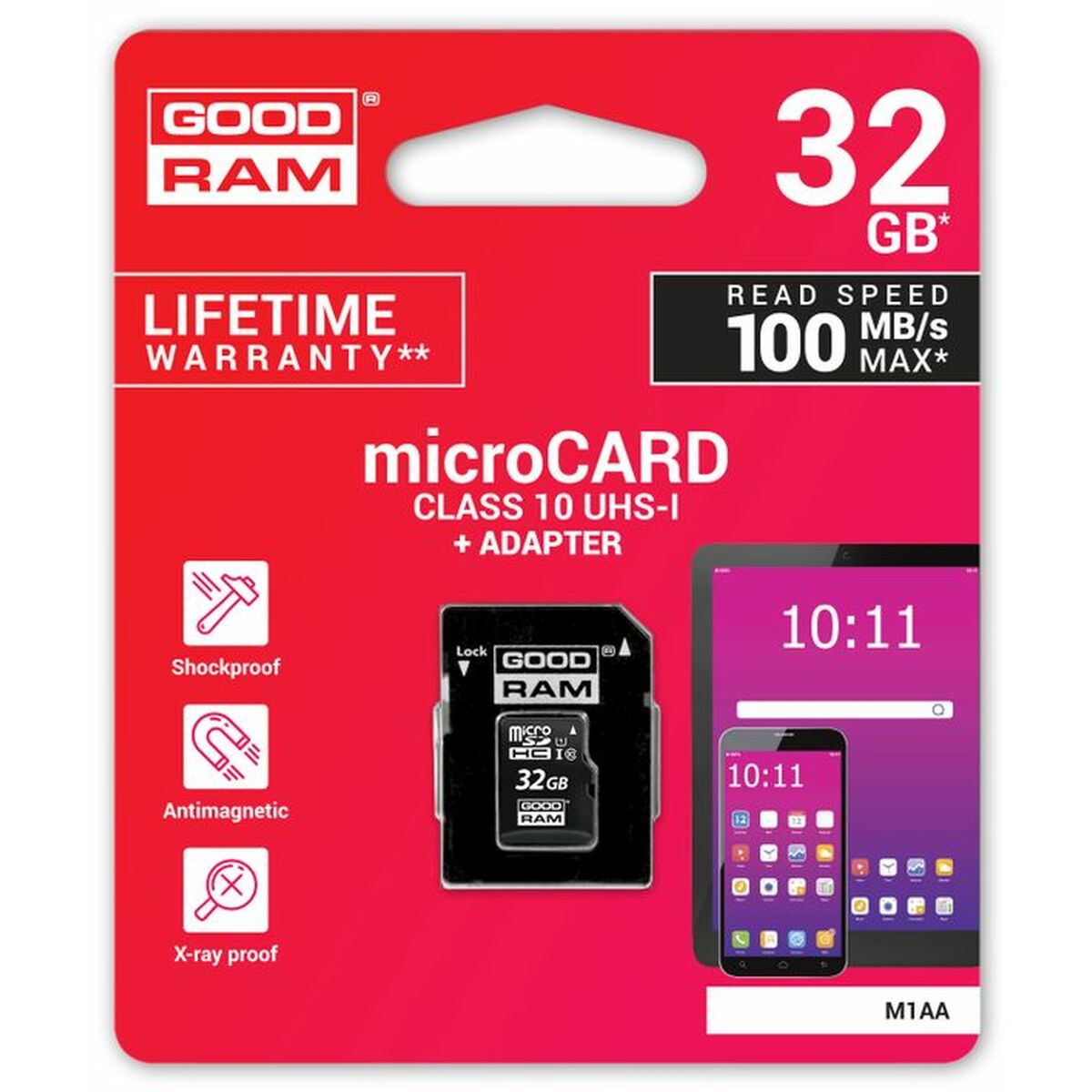 Micro-SD Minneskort med Adapter GoodRam M1AA-0320R12 32 GB UHS-I Klass 10 100 Mb/s - 2