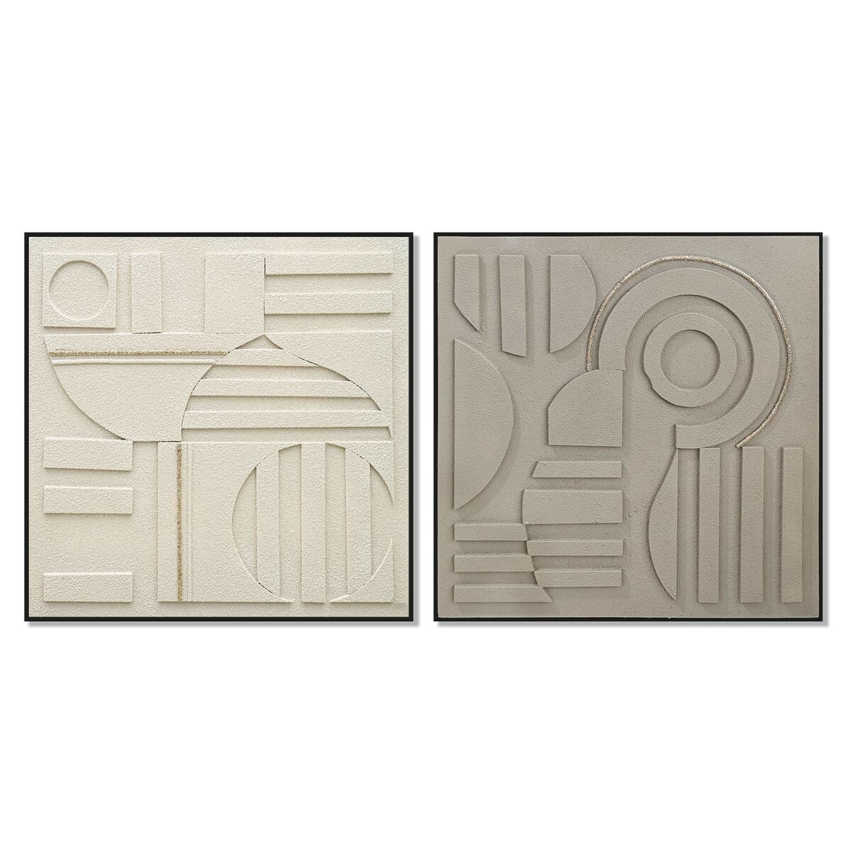 Kanvas Home ESPRIT Brun Beige Modern Urban 102 x 4,5 x 102 cm (2 antal)