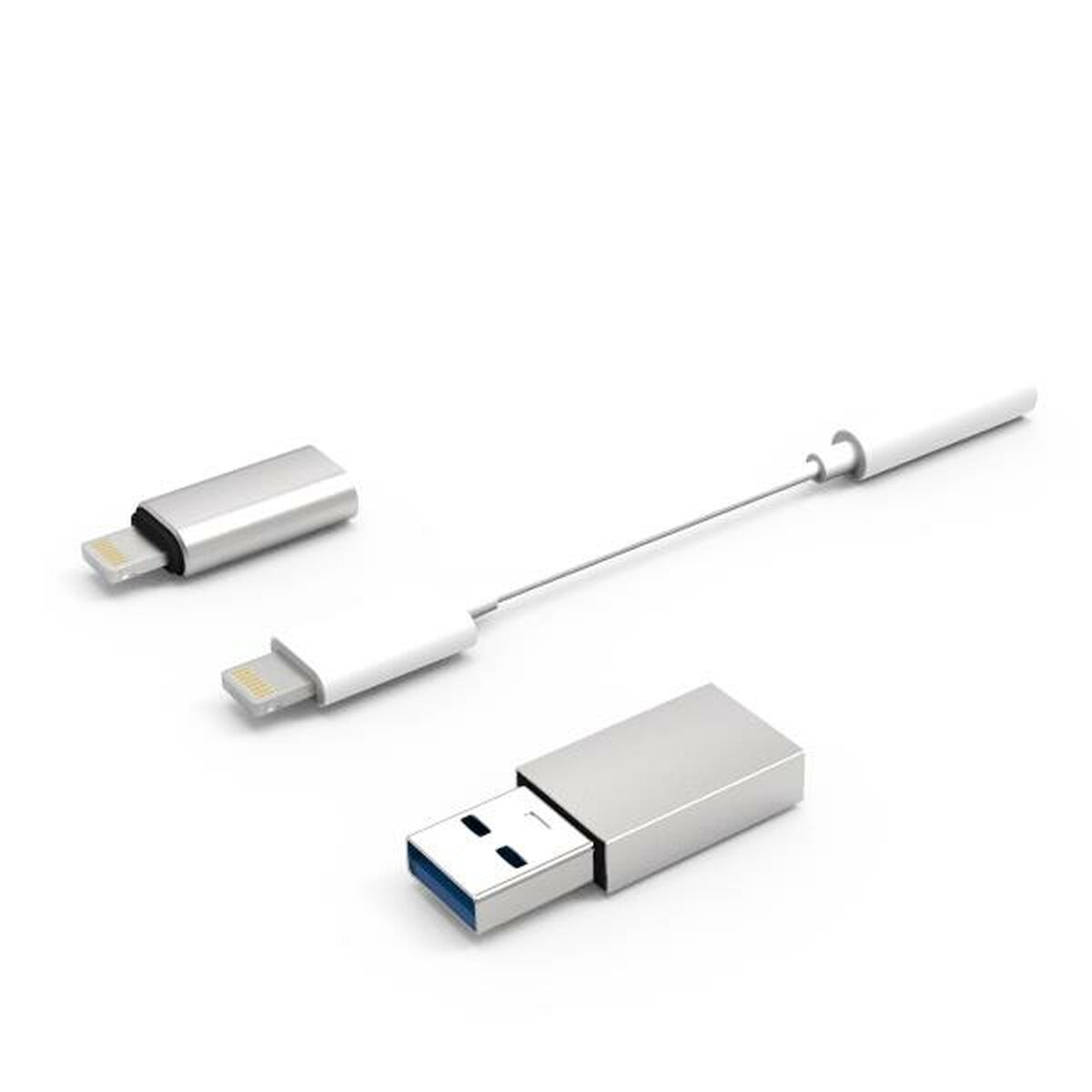 Kabel Audio Jack till Lightning CoolBox COO-CKIT-APPL Vit - 2