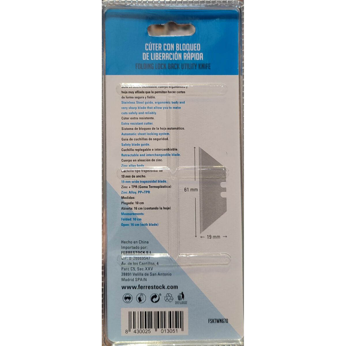 brytbladskniv Ferrestock 19 mm - 16