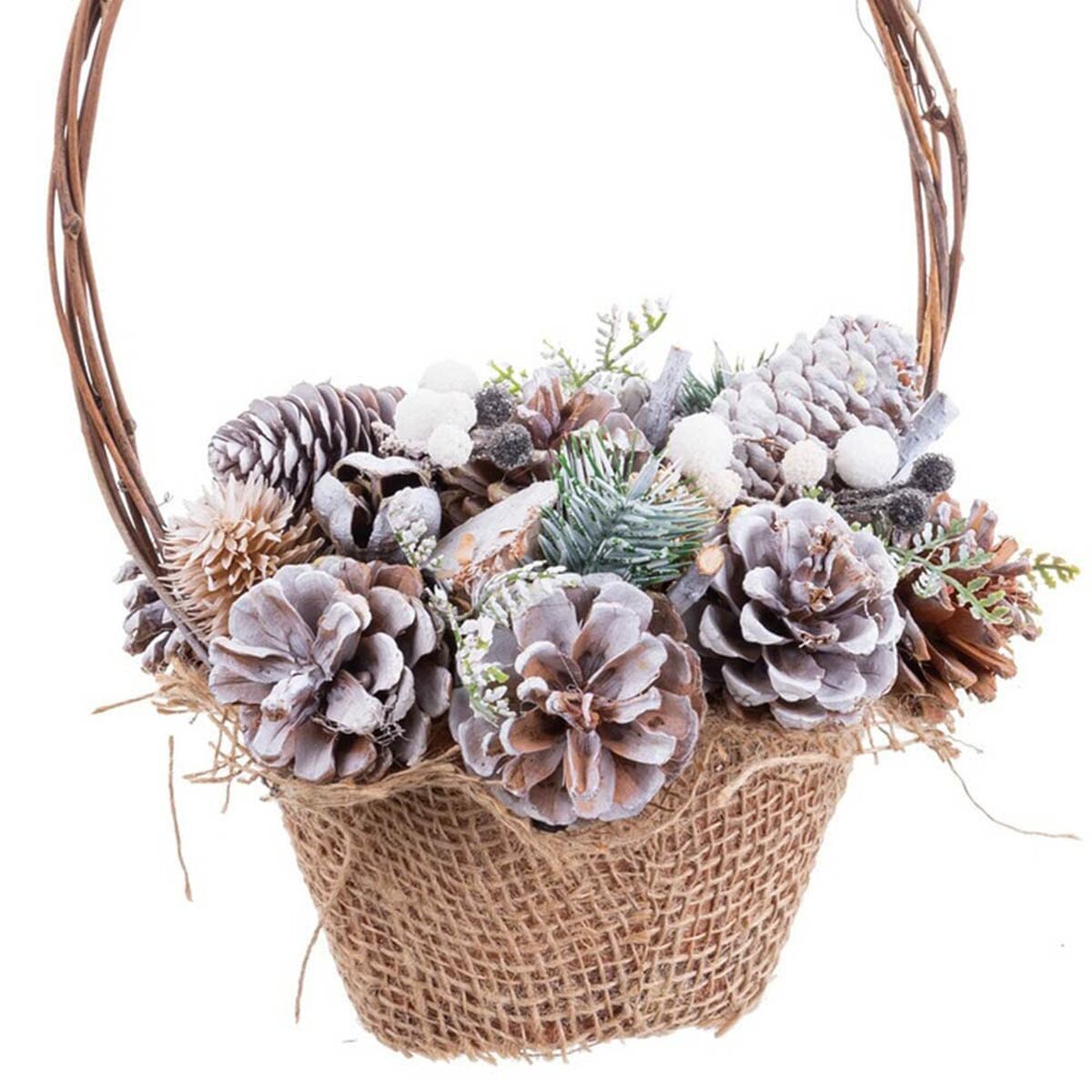 Julgranskula Multicolour Rattan Plast Foam Ananas Korg 21 x 21 x 30 cm - 7