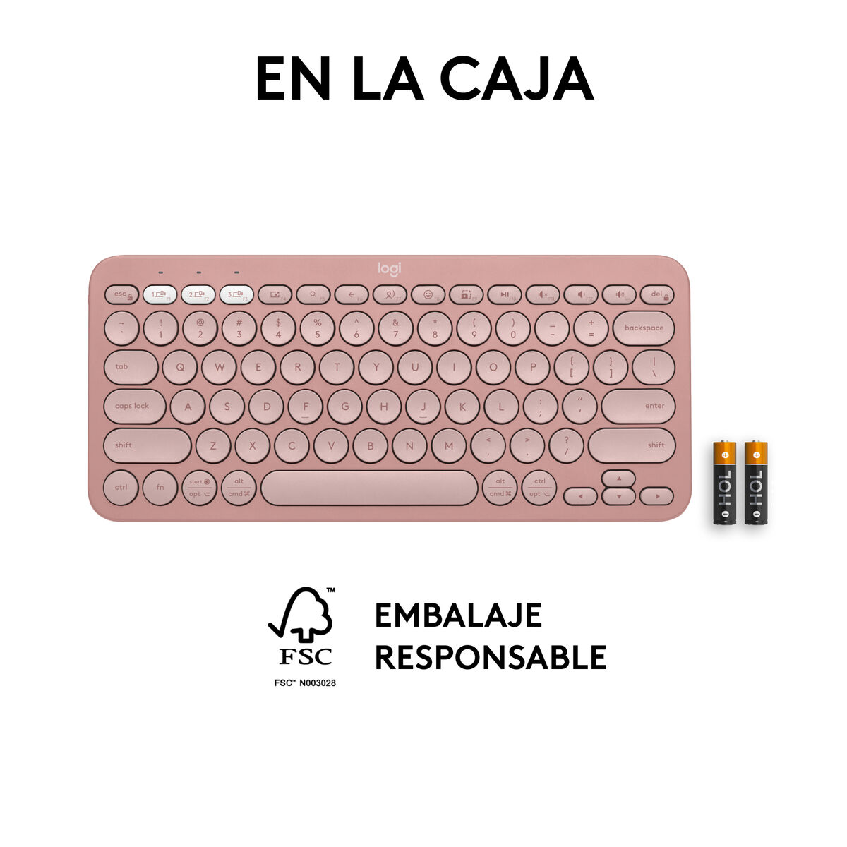 Trådlöst Tangentbord Logitech K380s Rosa Qwerty Spanska - 6