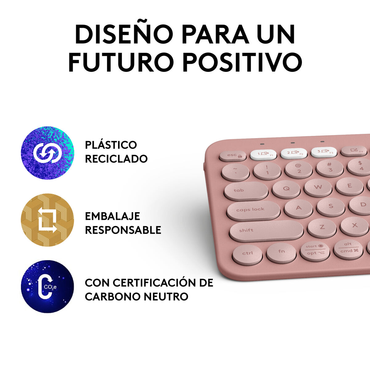 Trådlöst Tangentbord Logitech K380s Rosa Qwerty Spanska - 4