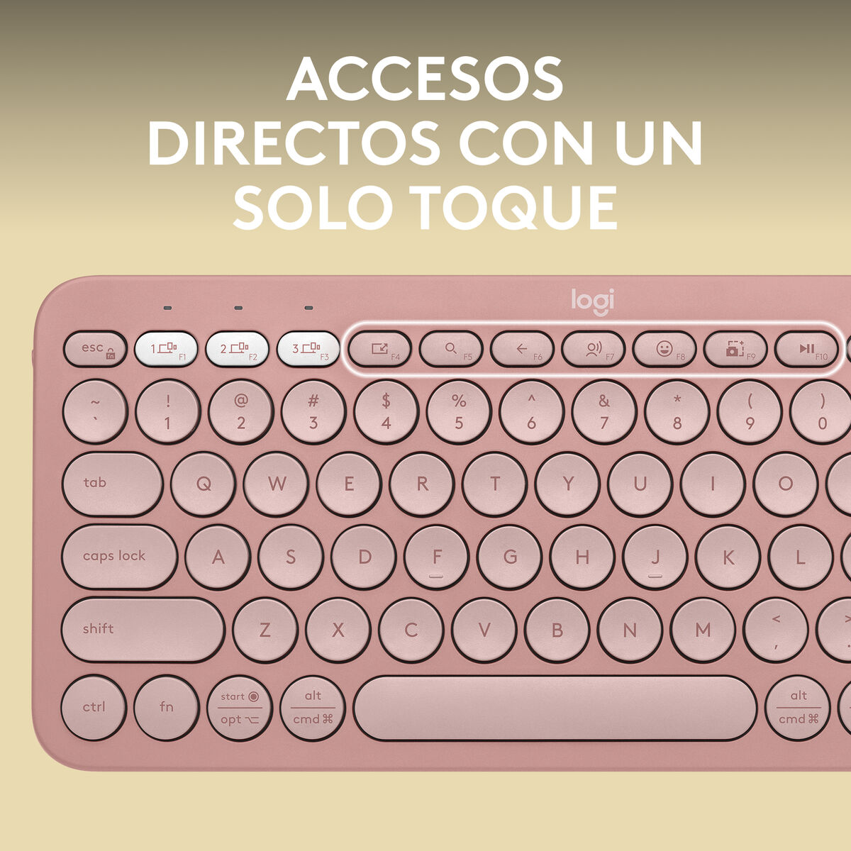 Trådlöst Tangentbord Logitech K380s Rosa Qwerty Spanska - 3