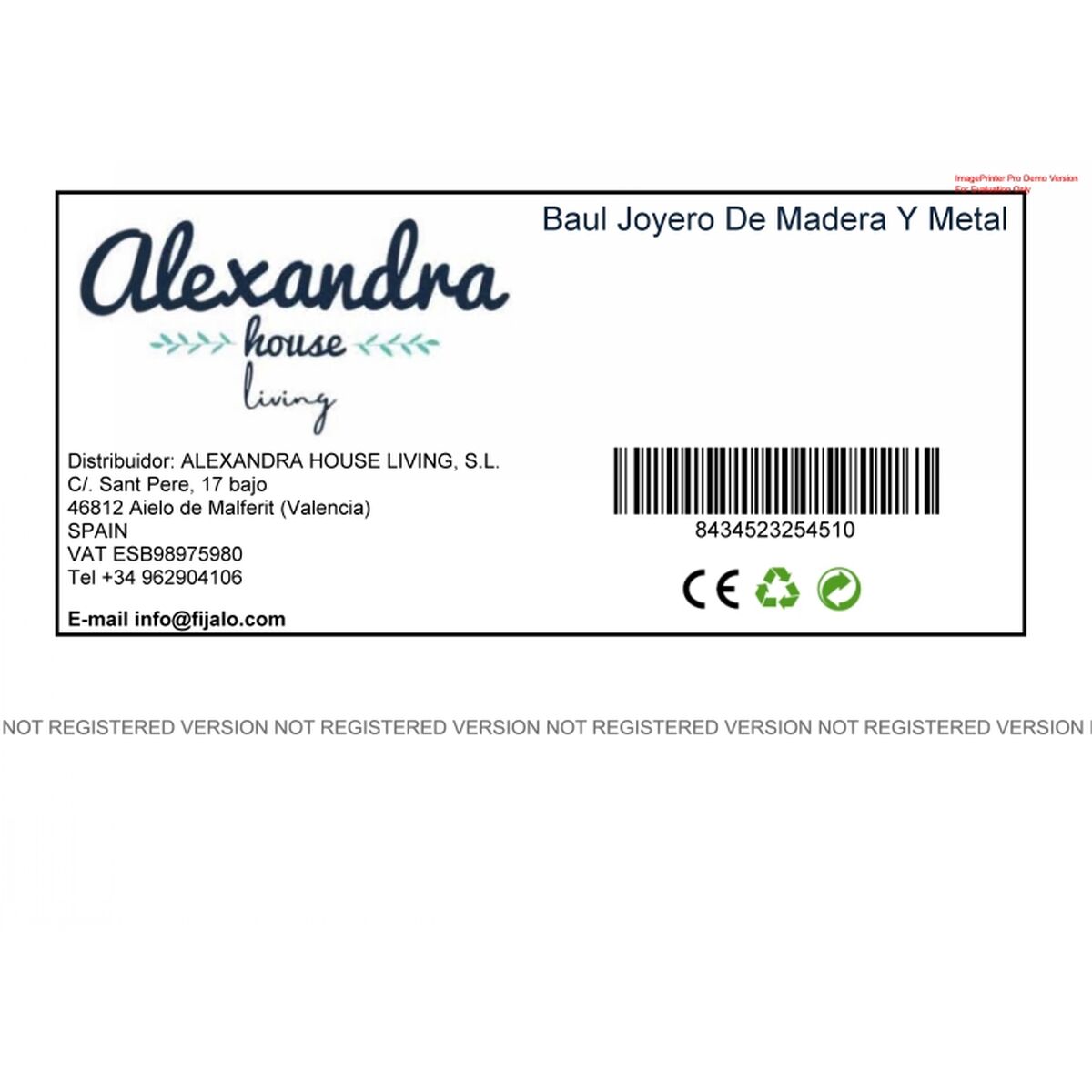 Smyckeskrin Alexandra House Living Mörkbrun Mässing Mangoträ Trä MDF 20 x 7 x 20 cm - 6