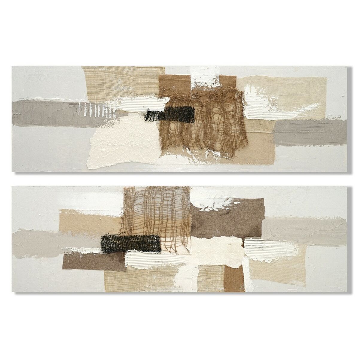 Kanvas Home ESPRIT Brun Grå Abstrakt Urban 150 x 3 x 50 cm (2 antal)