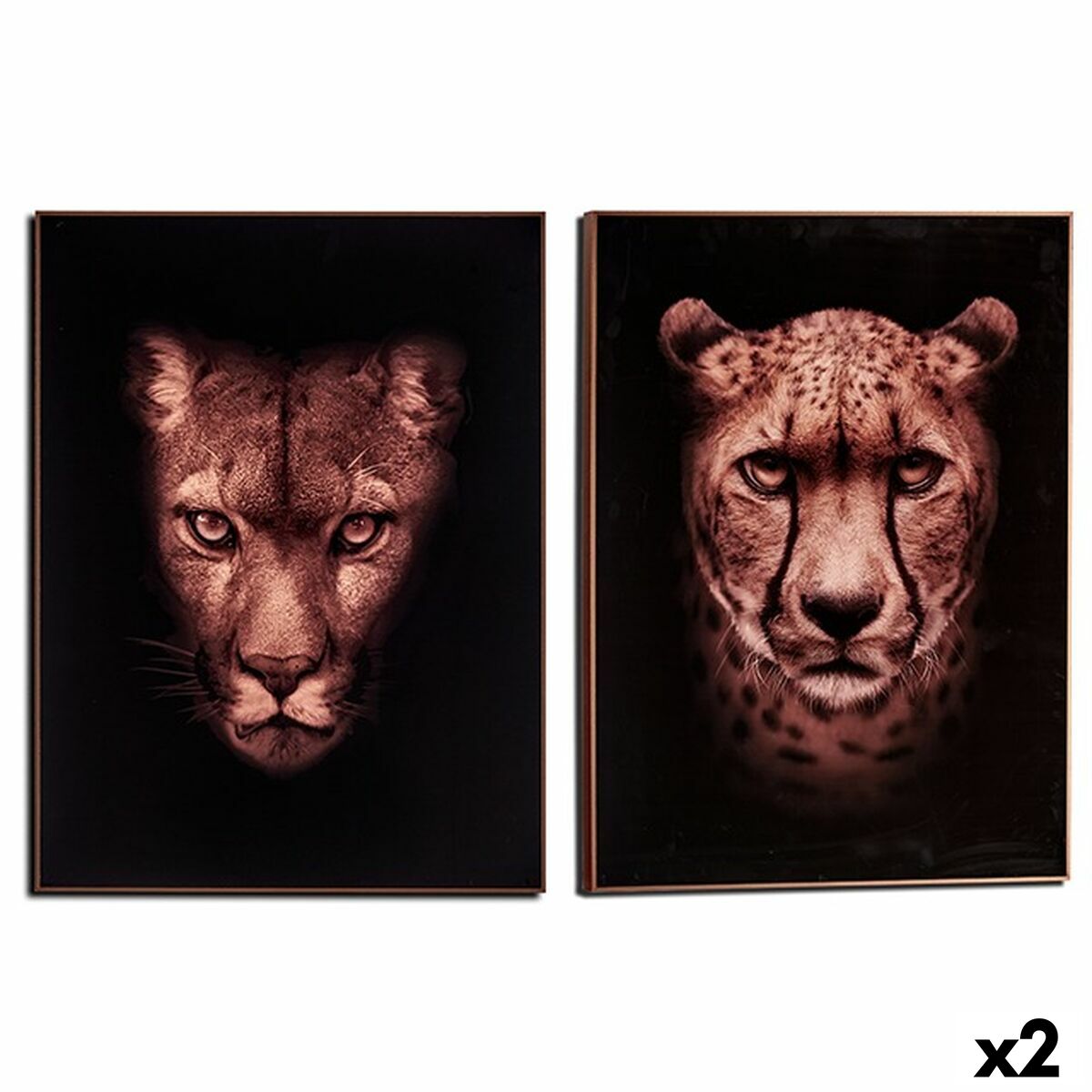 Tavla Leopard spånskiva 61,5 x 3 x 81,5 cm (2 antal) - 3