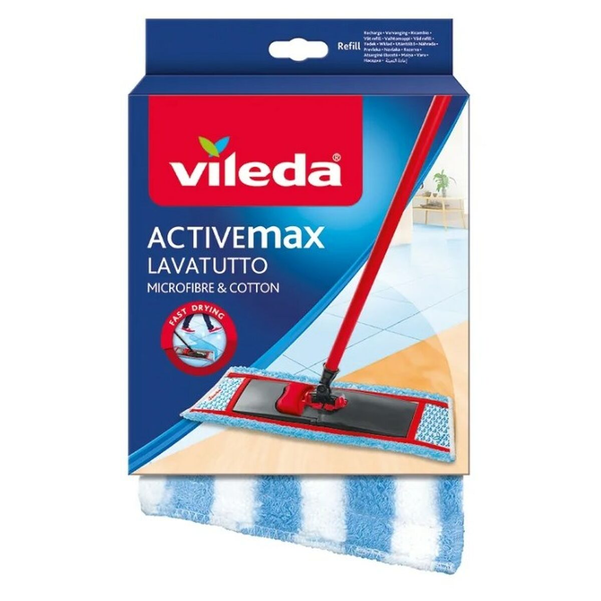 Mopphuvud, påfyllnad Vileda ViledaActive Max Mikrofiber Bomull (1 antal)