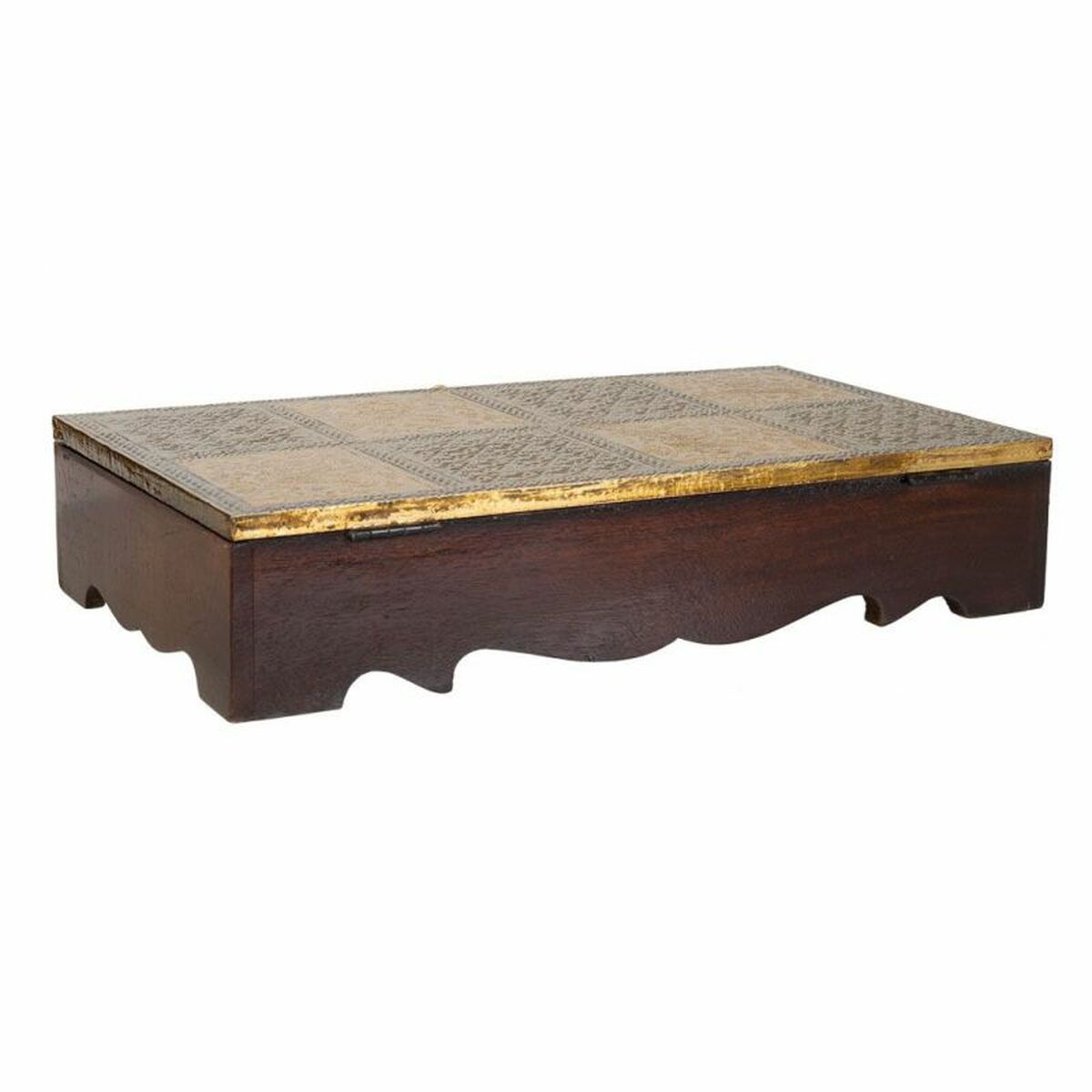 Smyckeskrin Alexandra House Living Mörkbrun Mässing Mangoträ Trä MDF 20 x 7 x 33 cm - 4