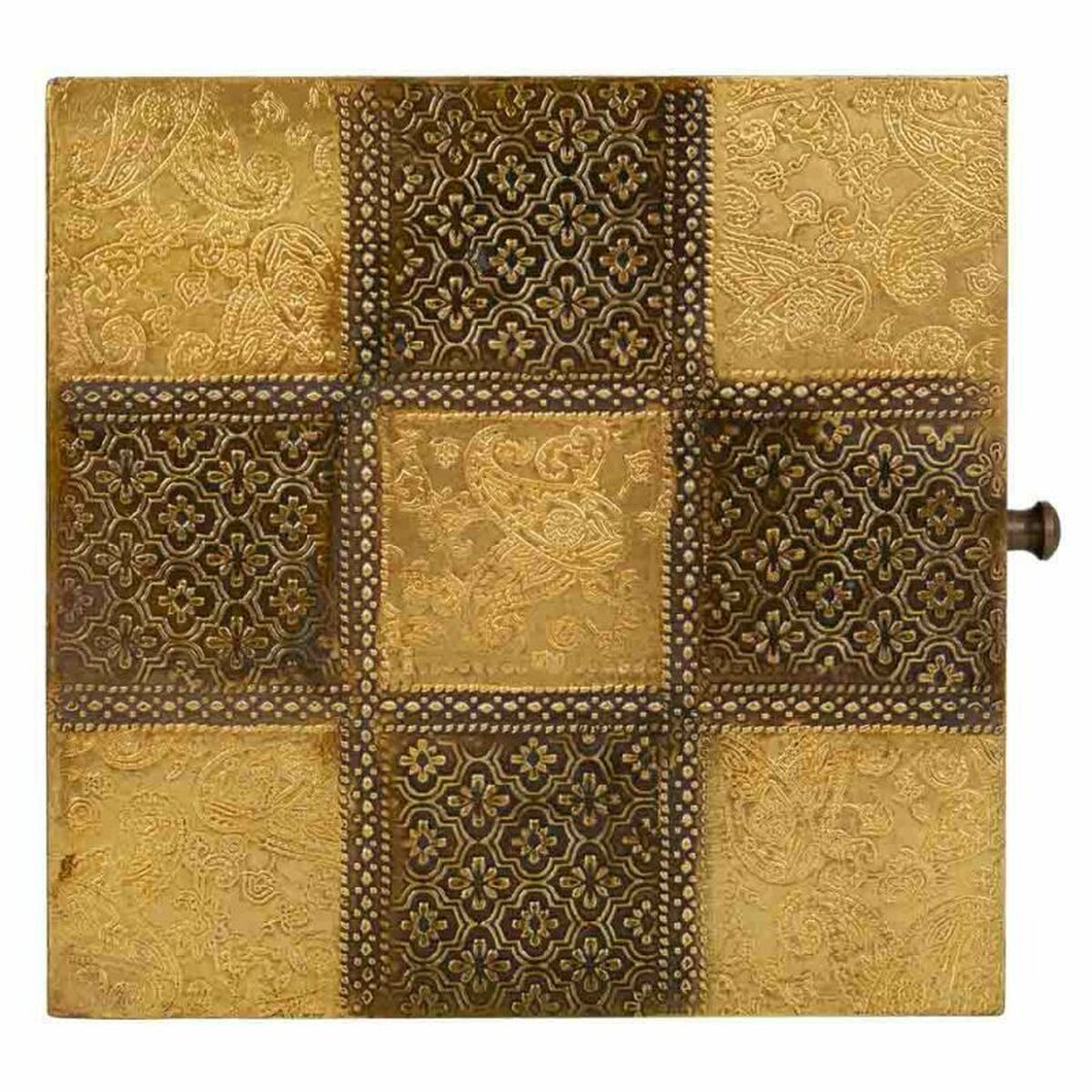Smyckeskrin Alexandra House Living Mörkbrun Mässing Mangoträ Trä MDF 20 x 7 x 20 cm - 6