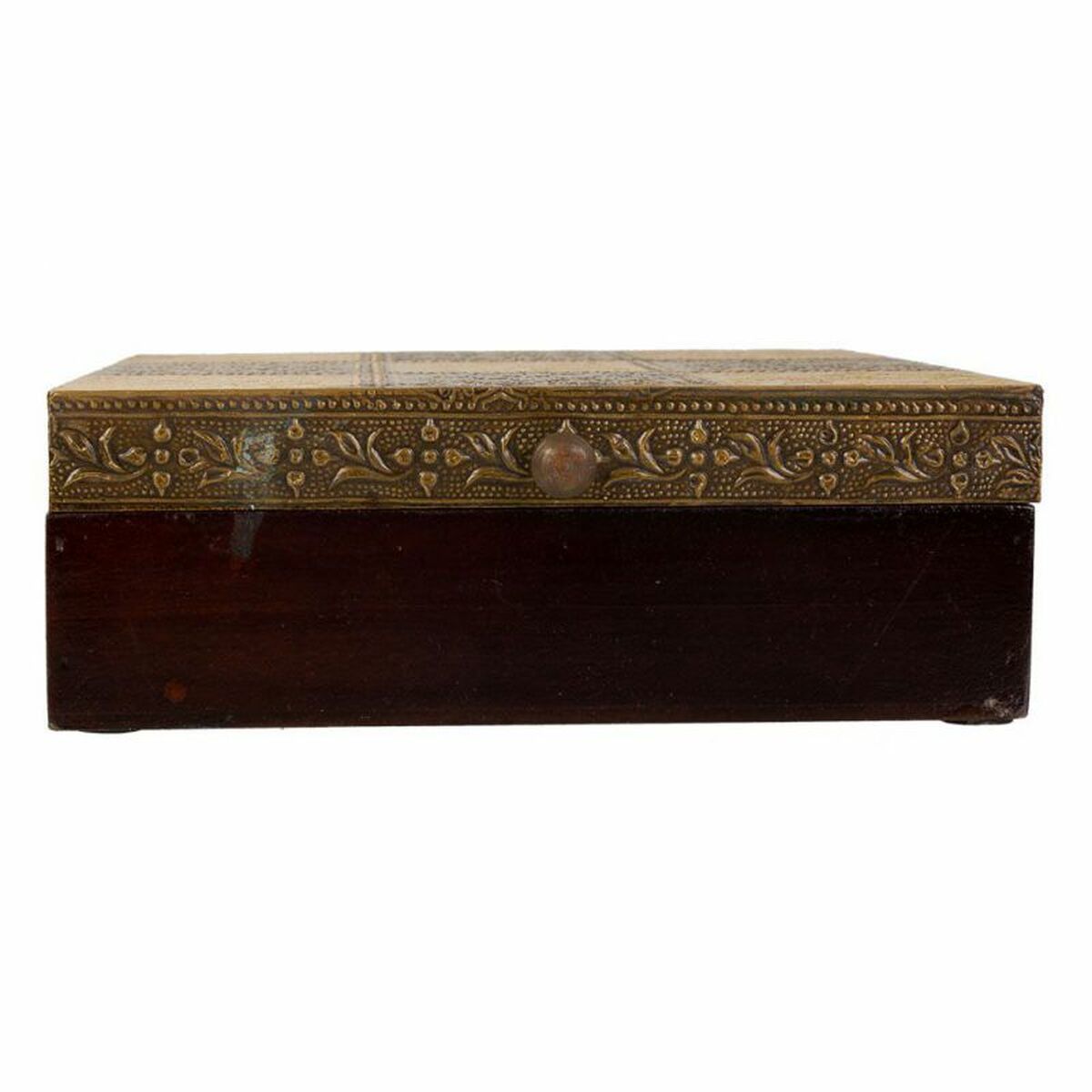 Smyckeskrin Alexandra House Living Mörkbrun Mässing Mangoträ Trä MDF 20 x 7 x 20 cm - 3