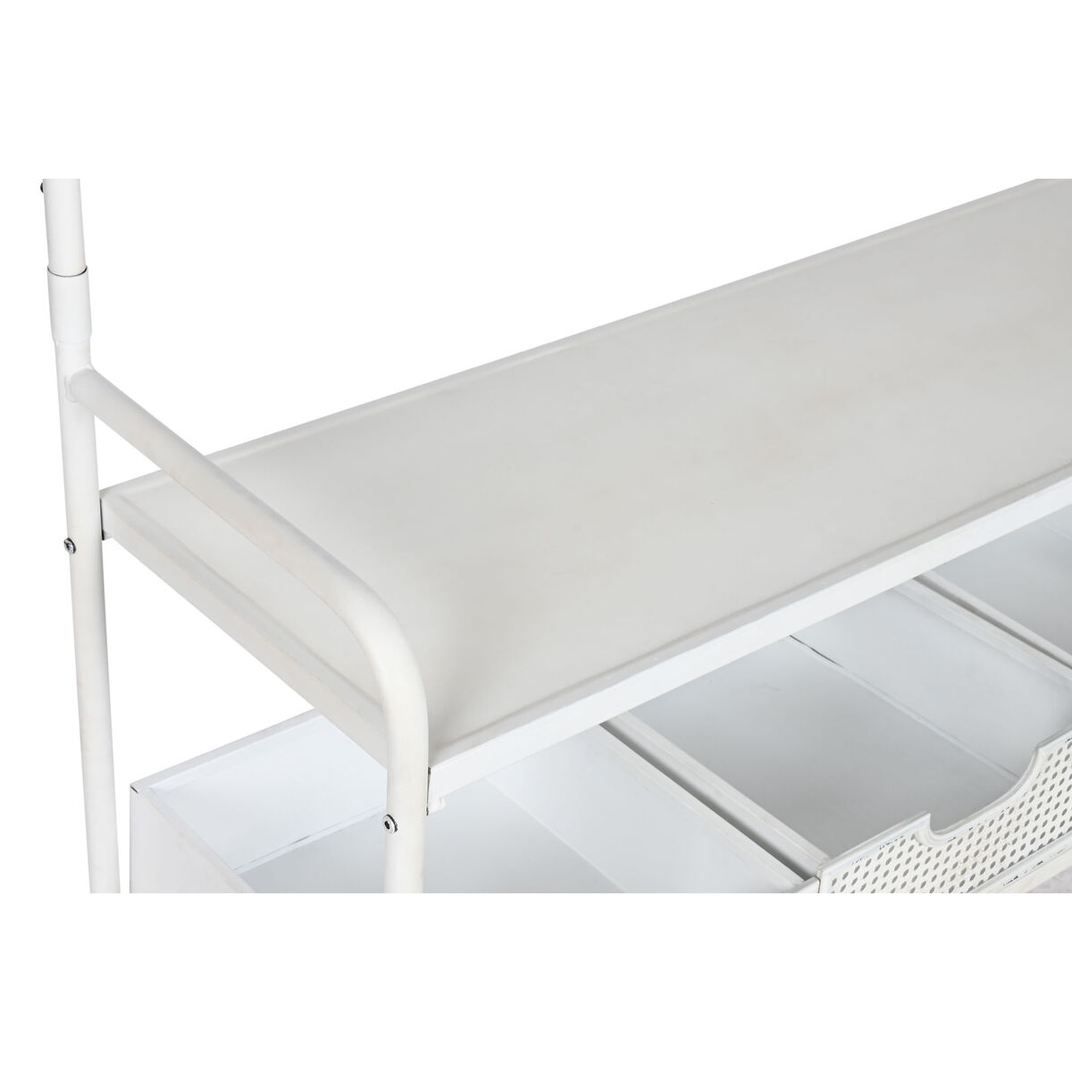 Klädhängare med hylla Home ESPRIT Vit Metall Loft 110 x 36 x 186 cm - 4