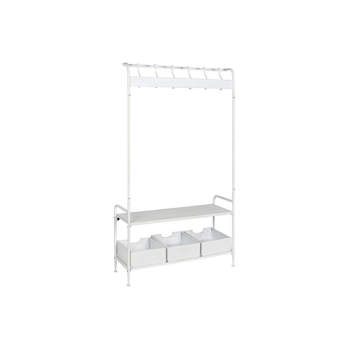 Klädhängare med hylla Home ESPRIT Vit Metall Loft 110 x 36 x 186 cm - 2