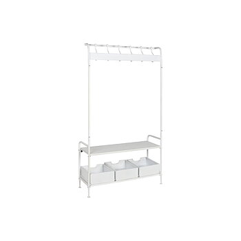 Klädhängare med hylla Home ESPRIT Vit Metall Loft 110 x 36 x 186 cm
