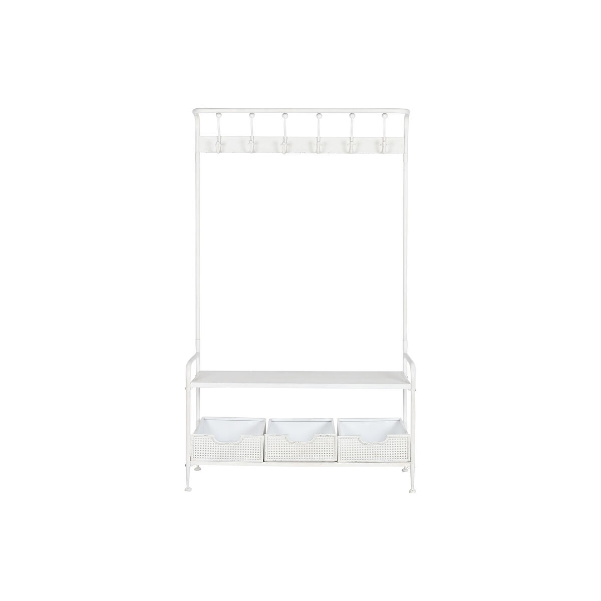 Klädhängare med hylla Home ESPRIT Vit Metall Loft 110 x 36 x 186 cm - 7