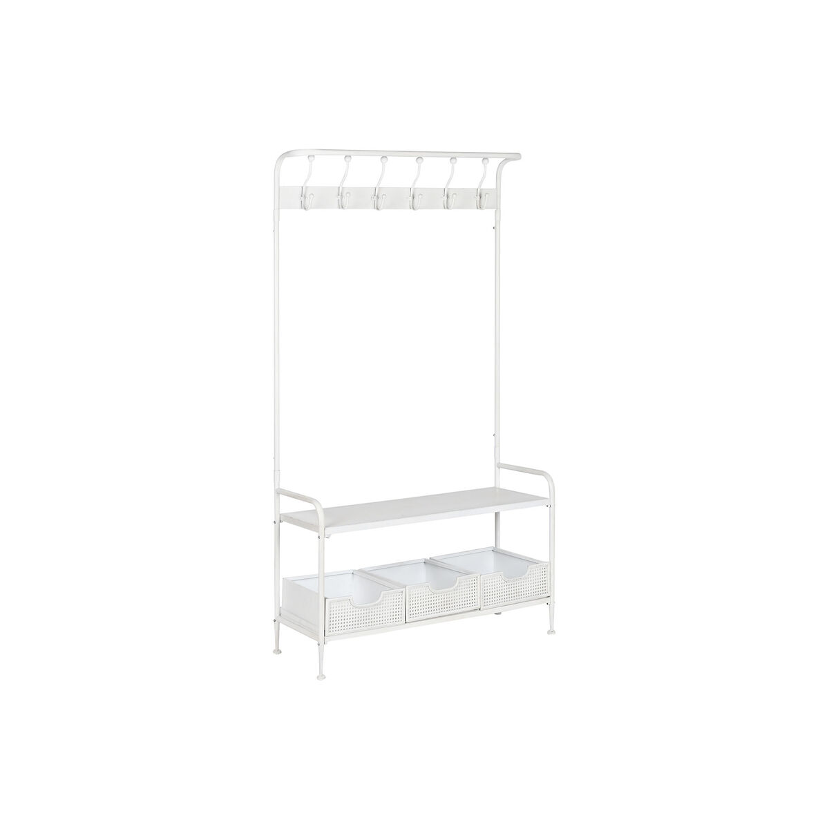 Klädhängare med hylla Home ESPRIT Vit Metall Loft 110 x 36 x 186 cm