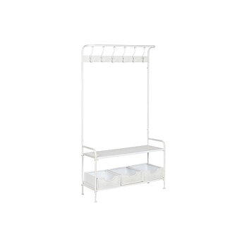 Klädhängare med hylla Home ESPRIT Vit Metall Loft 110 x 36 x 186 cm