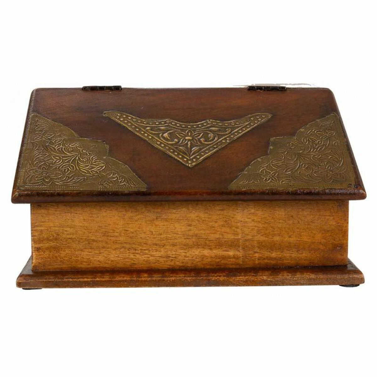 Smyckeskrin Alexandra House Living Mörkbrun Mässing Mangoträ 19 x 13 x 24 cm - 3