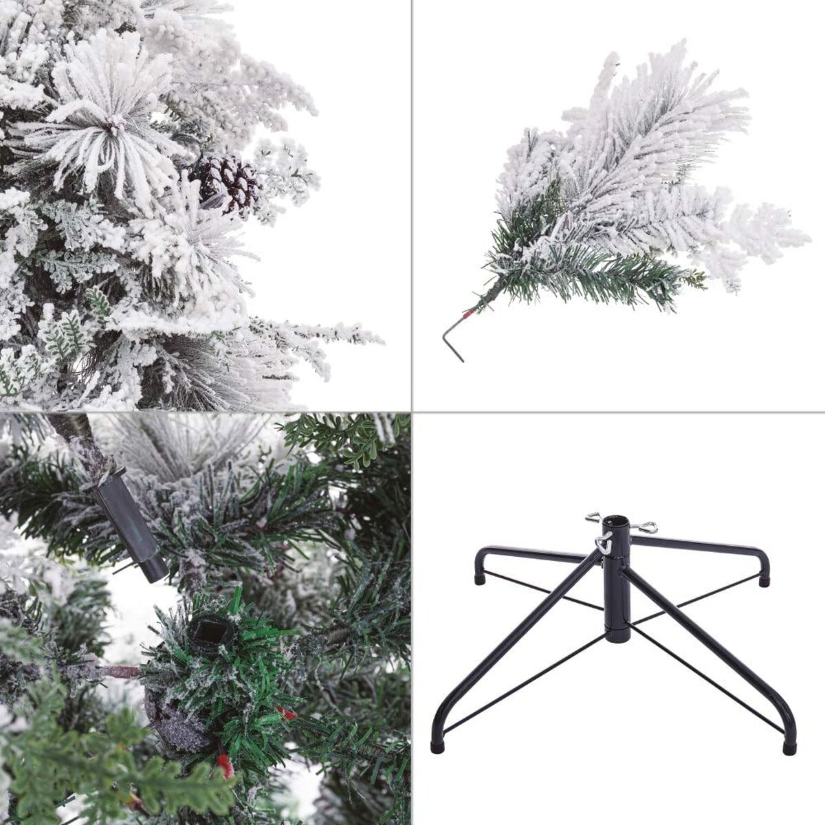 Julgran Vit Grön PVC Metall Polyetylen 210 cm - 3