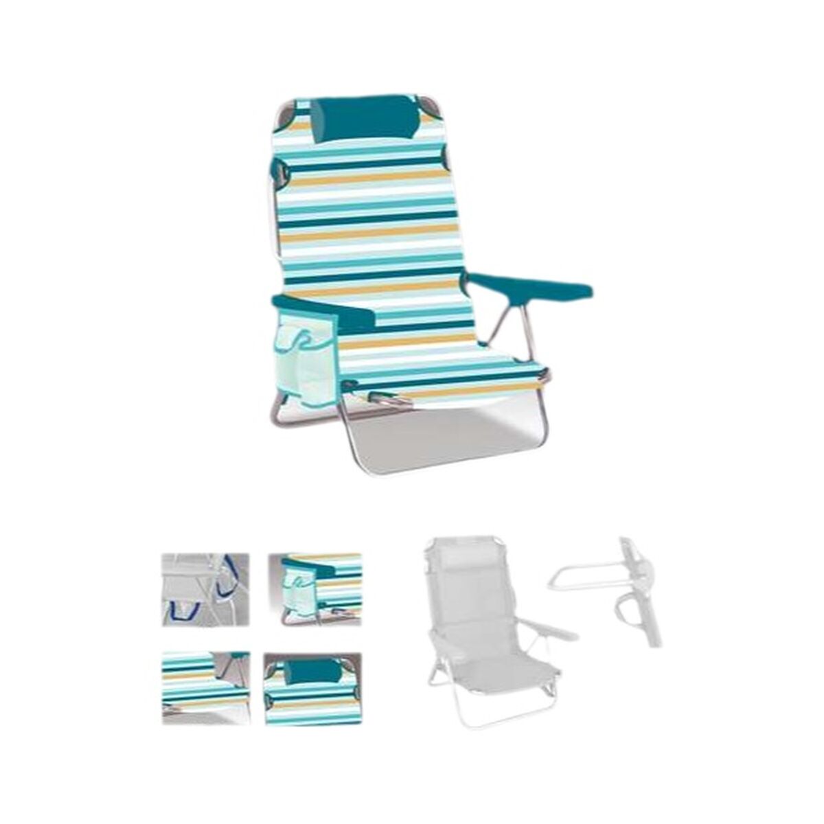 Strandstol Gul Grön 25 cm