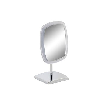 Förstorande Spegel med LED DKD Home Decor 17 x 13 x 30,5 cm Silvrig Metall