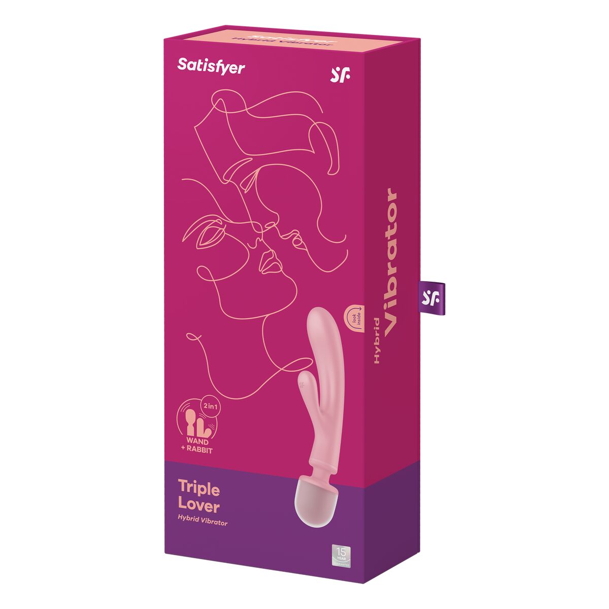 Dubbelvibrator Dual Stimulation Vibe Satisfyer Triple Lover Rosa - 7