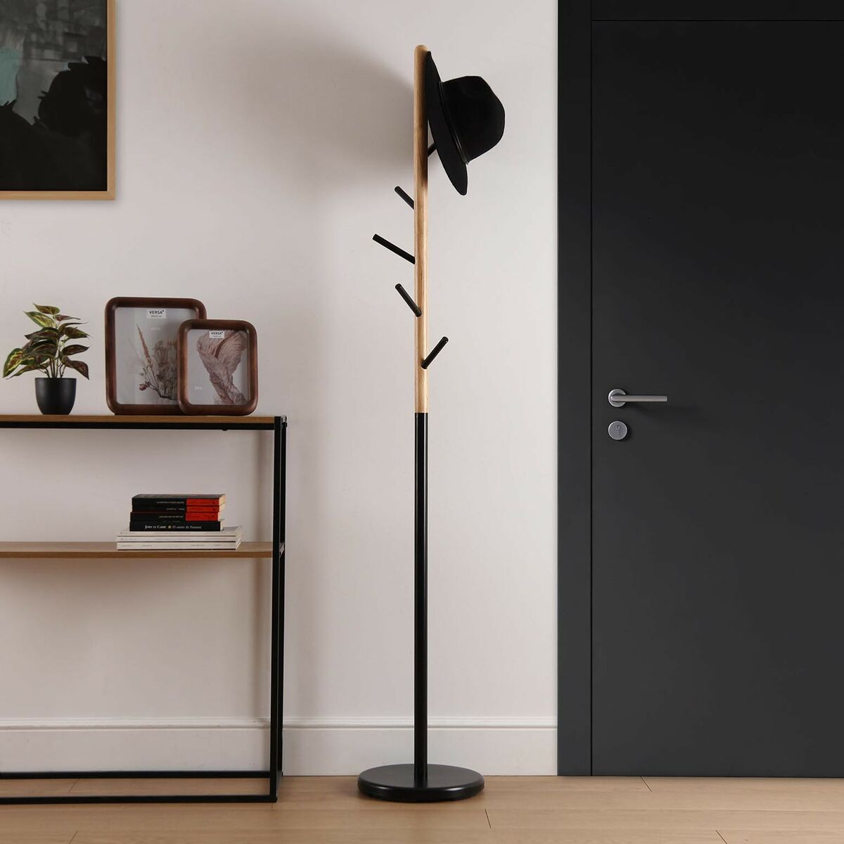 Hattställ Versa Svart Metall Escandinavo/Nórdico 28 x 180 x 28 cm - 2