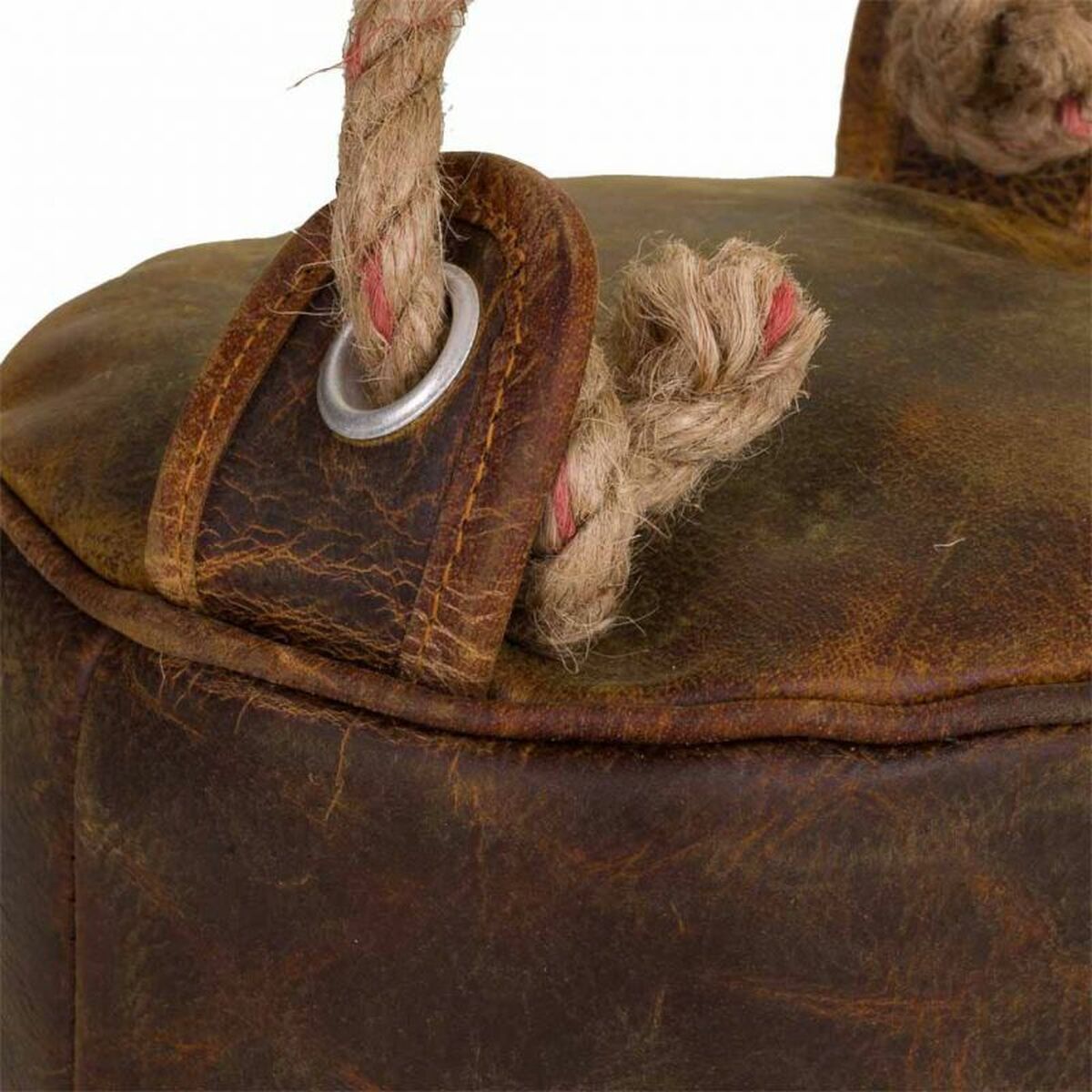 Dörrstopp Alexandra House Living Jute Läder 20 x 20 x 20 cm Brun - 4
