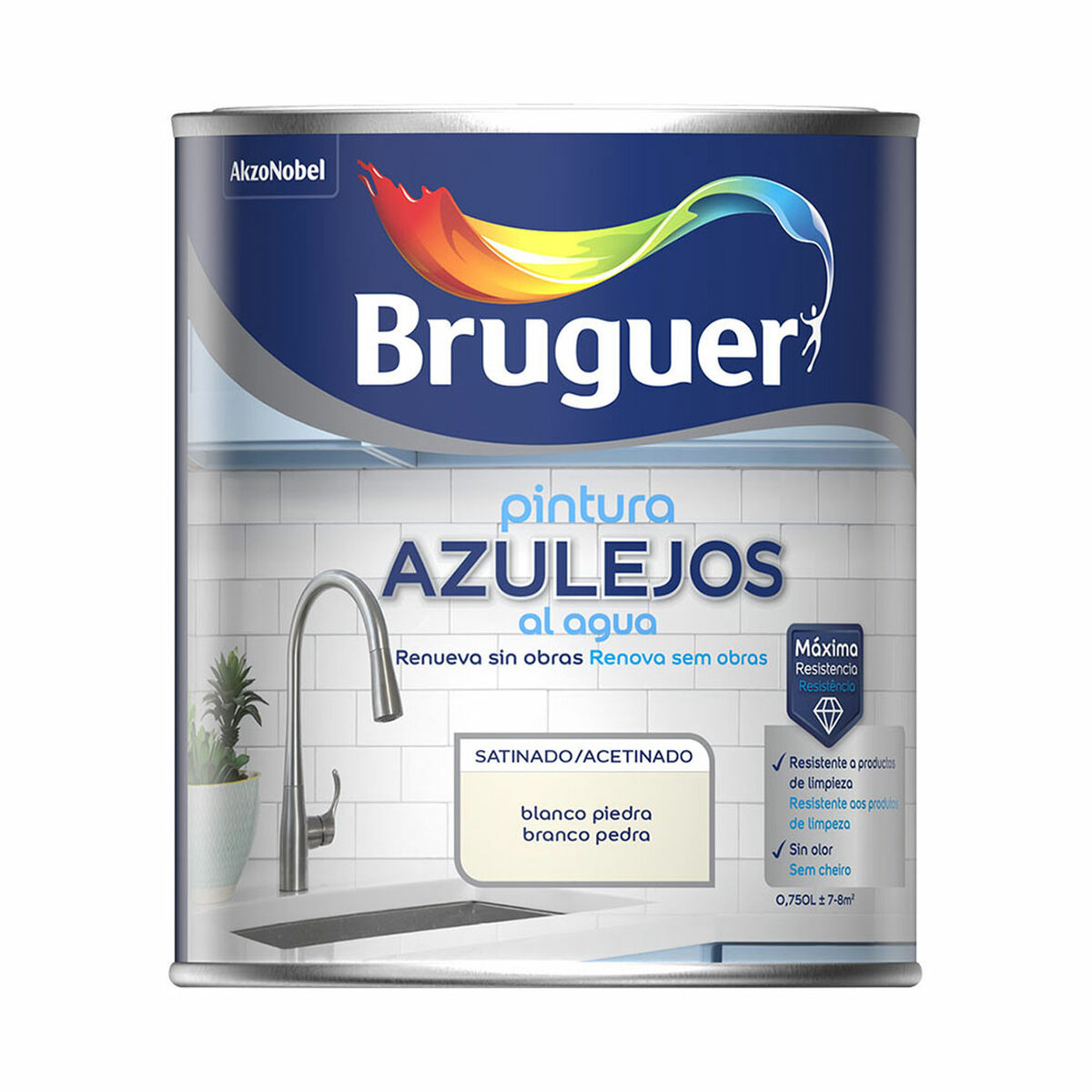 Måla Bruguer Vit/Grå 750 ml Beläggningssten och kakel