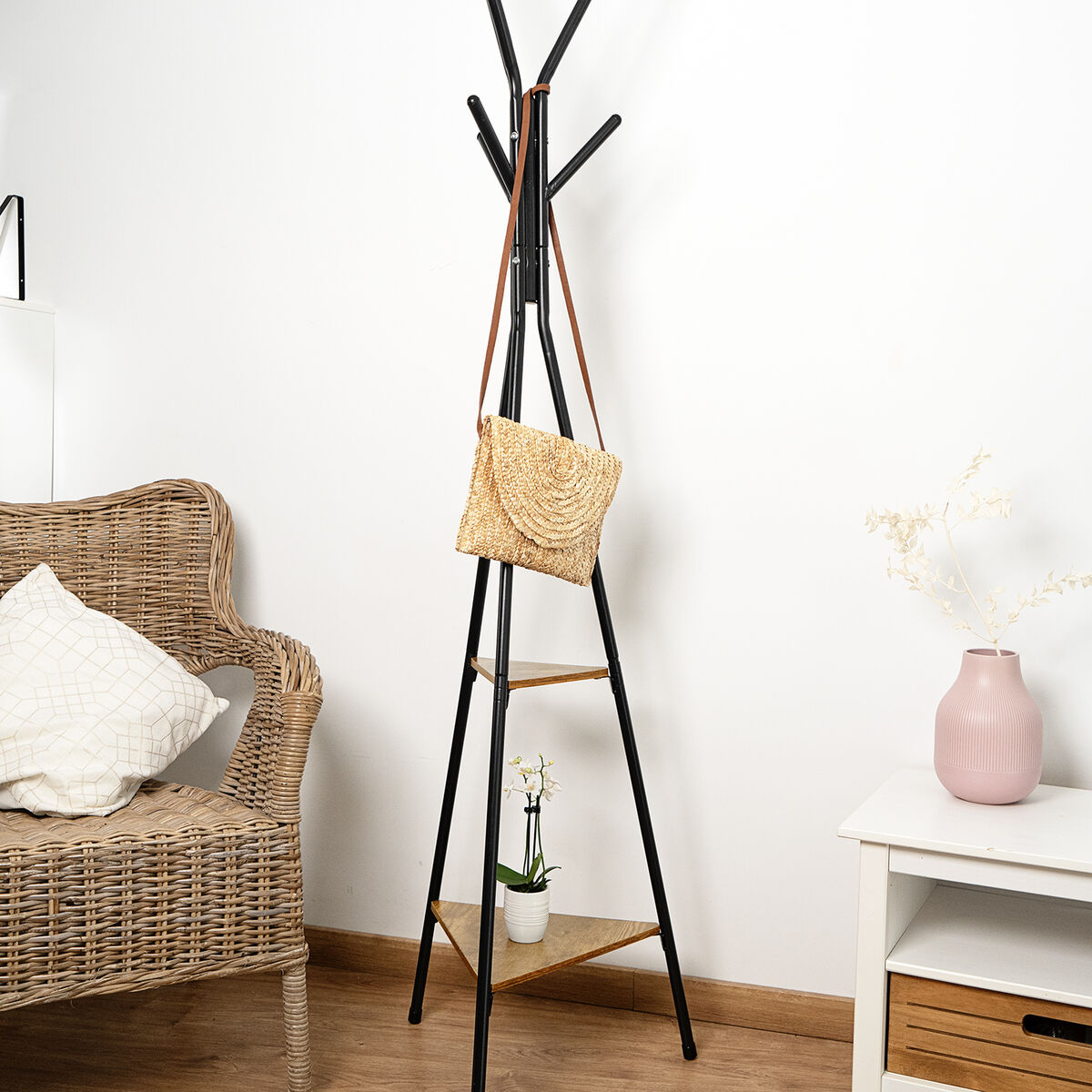 Hattställ Vinthera Moa Stål Svart 49,5 x 49,5 x 180 cm - 5