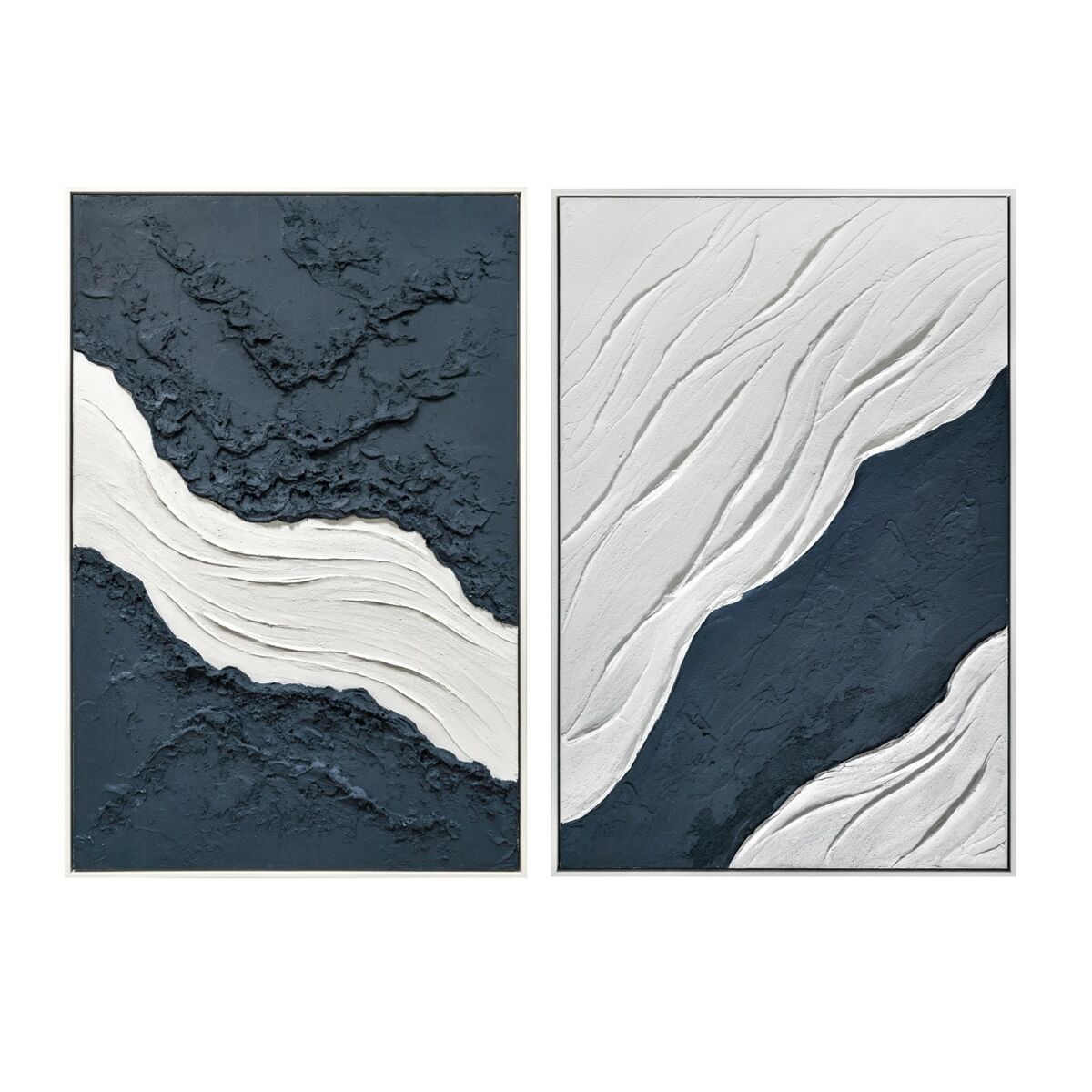 Kanvas Home ESPRIT Blå Vit Modern 83 x 4 x 123 cm (2 antal)