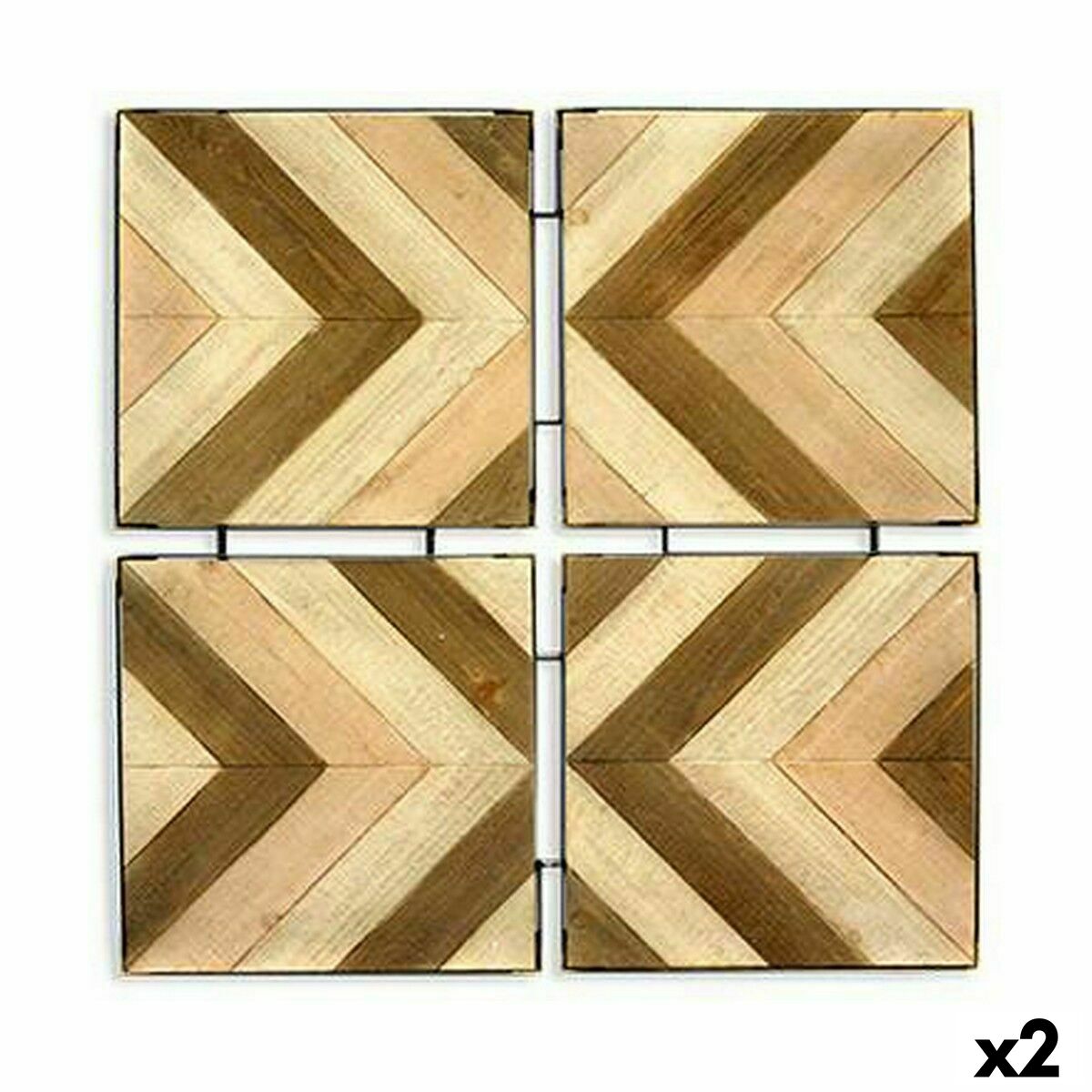 Väggdekoration Gift Decor Bafana Brun Beige 3 x 82,5 x 82,5 cm (2 antal) - 3