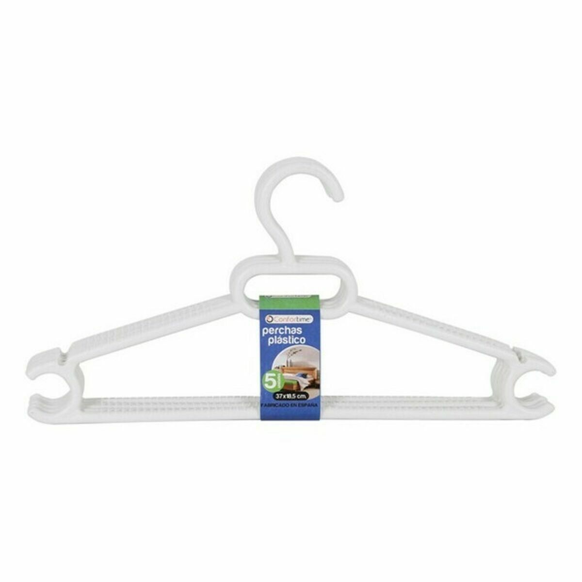 Hängare Ruth Dem Ruth Vit Plast 5 Delar 37 x 18,5 x 3 cm (12 antal) - 2