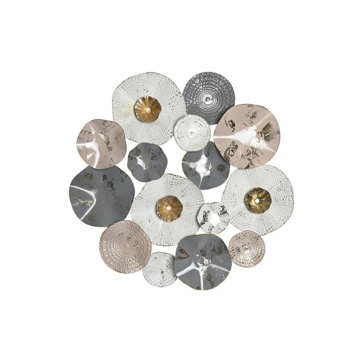 Väggdekoration DKD Home Decor Grå Metall Vit (80 x 7 x 80 cm) - 3