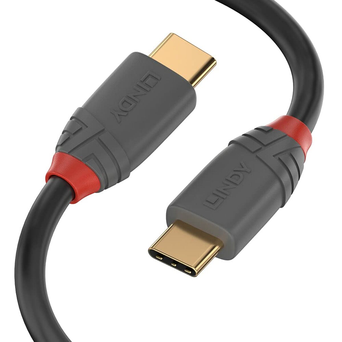 Kabel USB C LINDY 36872 2 m Svart Grå - 3