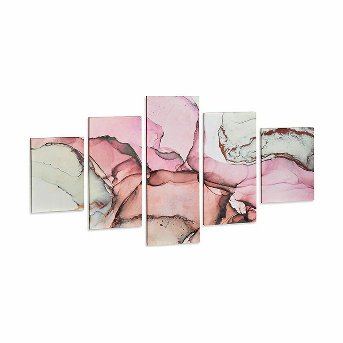 Kanvas Gift Decor Kanvas 30 x 8 x 80 cm Marmor Rosa (5 Delar) (4 antal) - 4