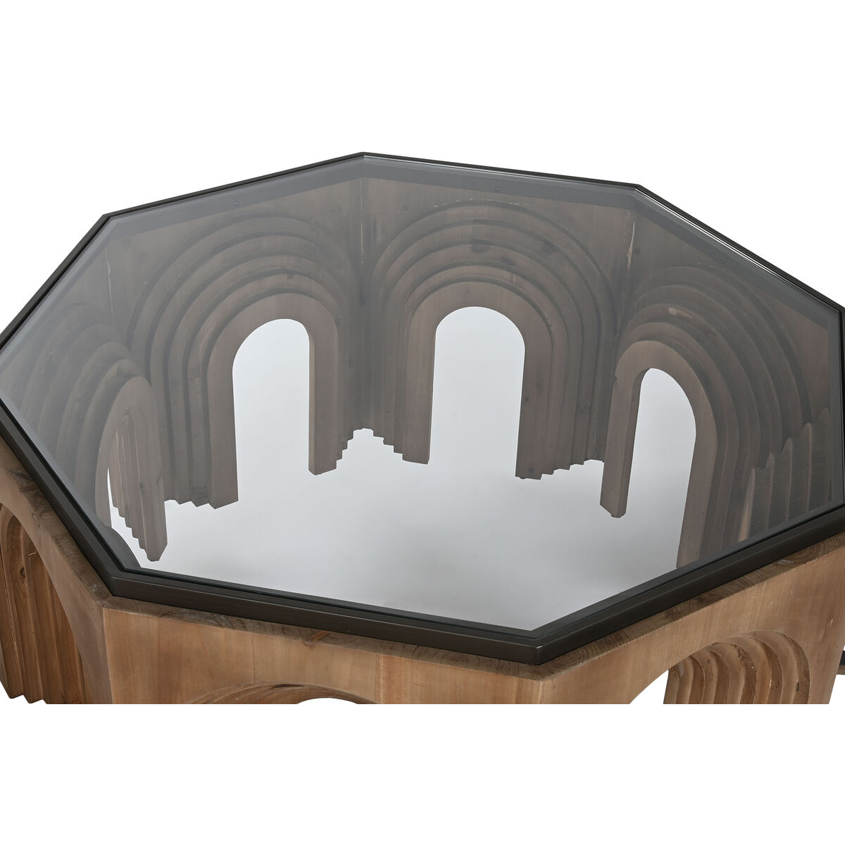 Soffbord Home ESPRIT Glas Granträ 99 x 99 x 46 cm - 5