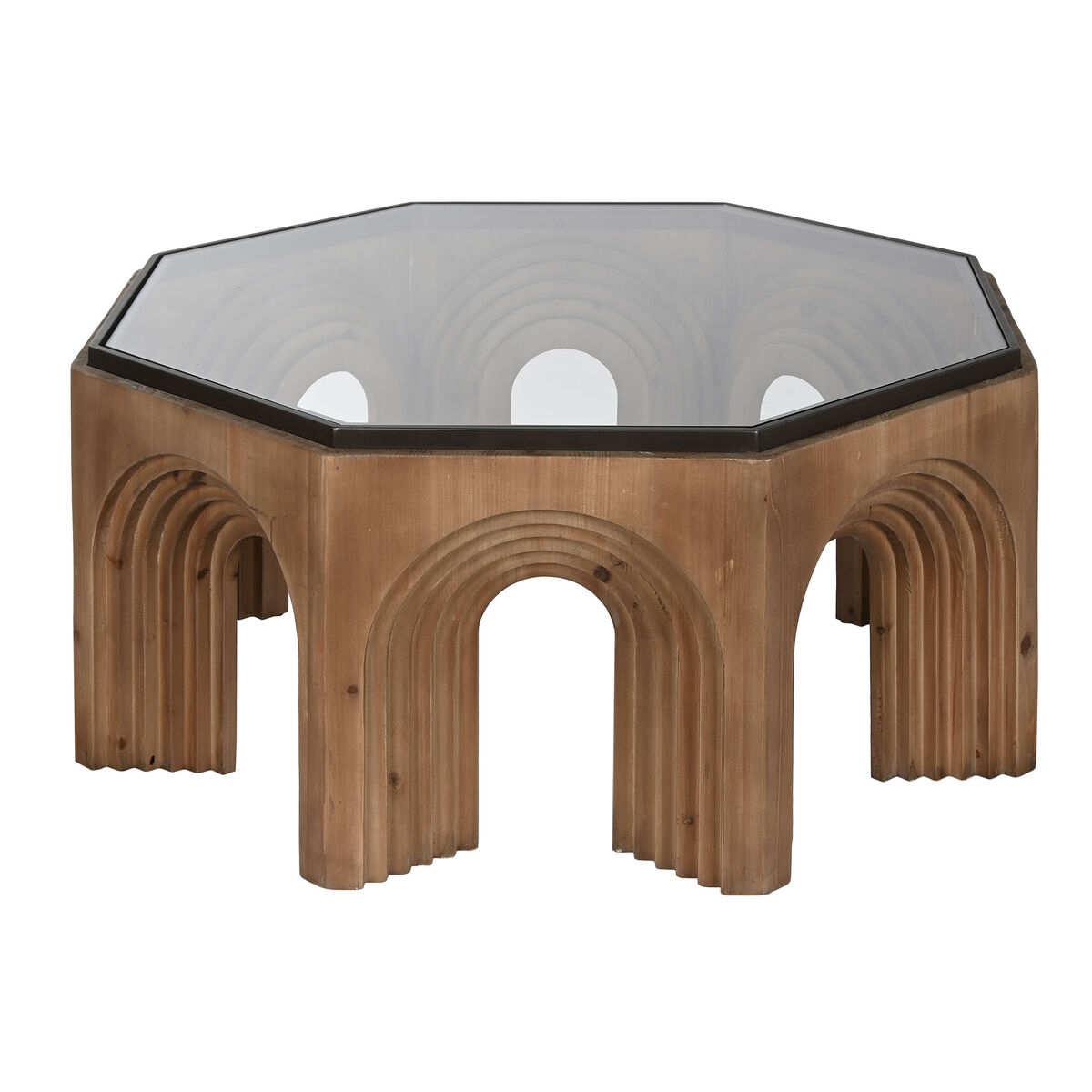 Soffbord Home ESPRIT Glas Granträ 99 x 99 x 46 cm - 2