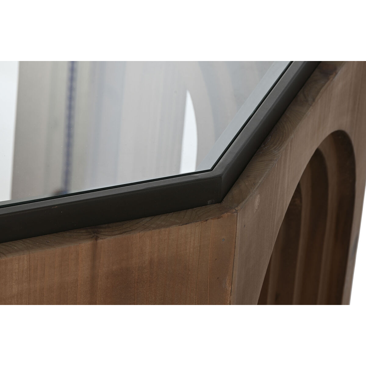 Soffbord Home ESPRIT Glas Granträ 99 x 99 x 46 cm - 4