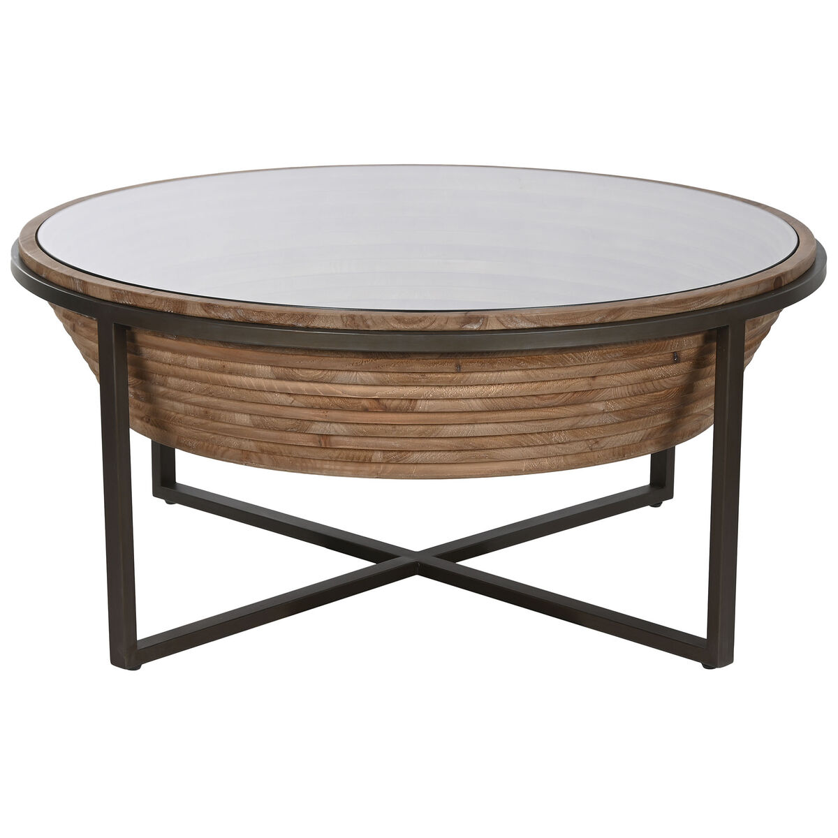 Soffbord Home ESPRIT Glas Granträ 102 x 102 x 46 cm - 2