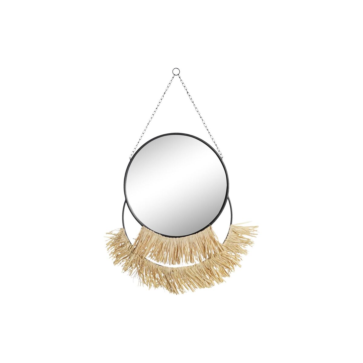 Väggspegel DKD Home Decor Svart Gyllene Naturell Frans Boho 55 x 2,5 x 83 cm - 3