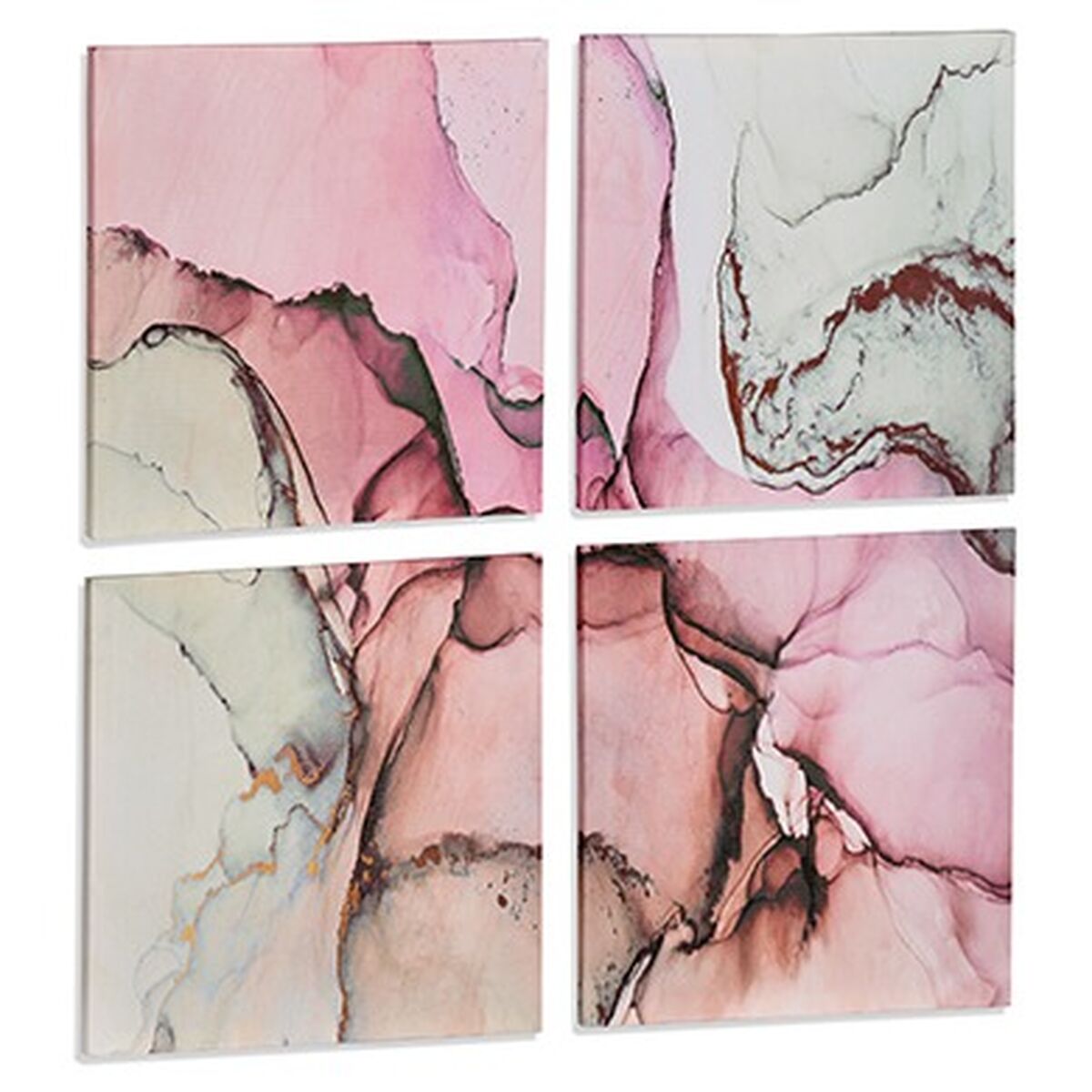Kanvas Gift Decor Kanvas 35 x 7 x 35 cm Rosa Marmor (4 Delar) (6 antal) - 5