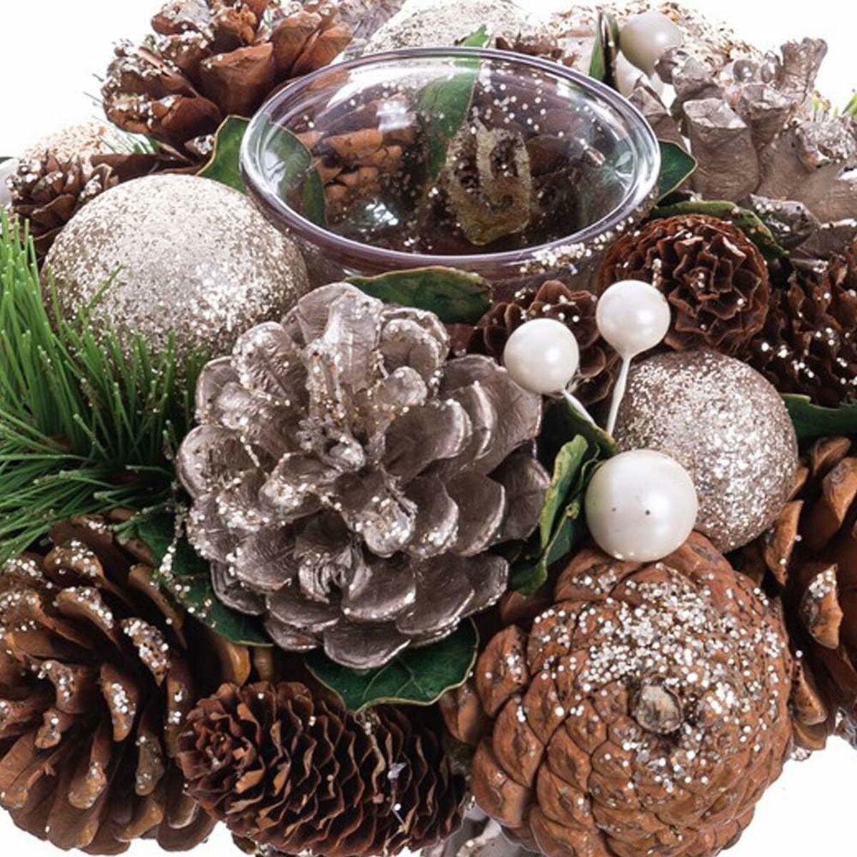 Jul-ljusstake Gyllene Naturell Plast Foam 19 x 19 x 9 cm - 5