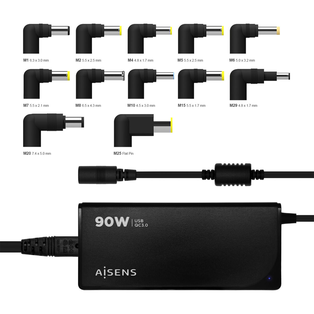 Laptopladdare Aisens ASLC-90WAUTO-BK 90 W Universal - 2