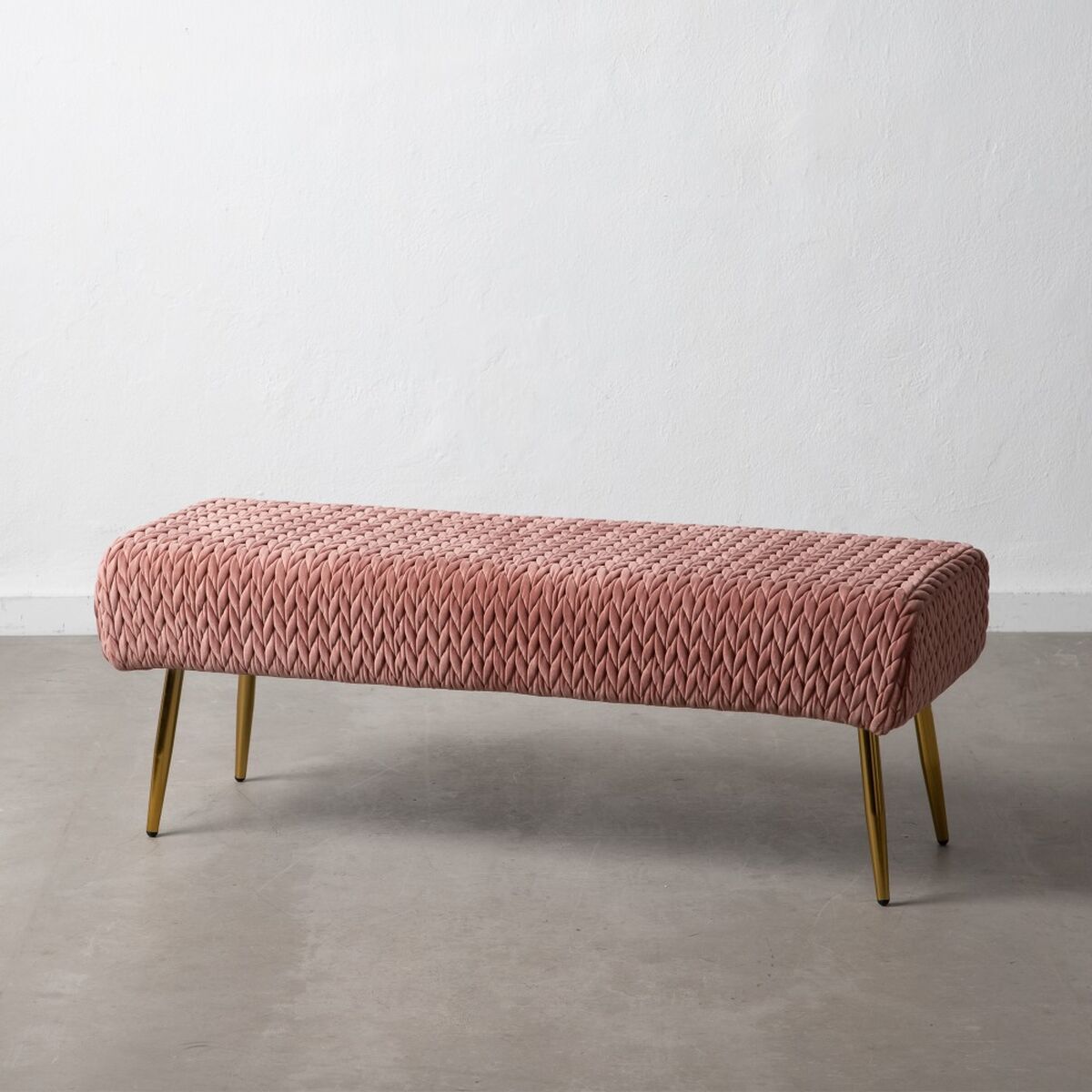 Sittpall 111 x 44 x 41,5 cm Syntetmaterial Rosa Metall - 7