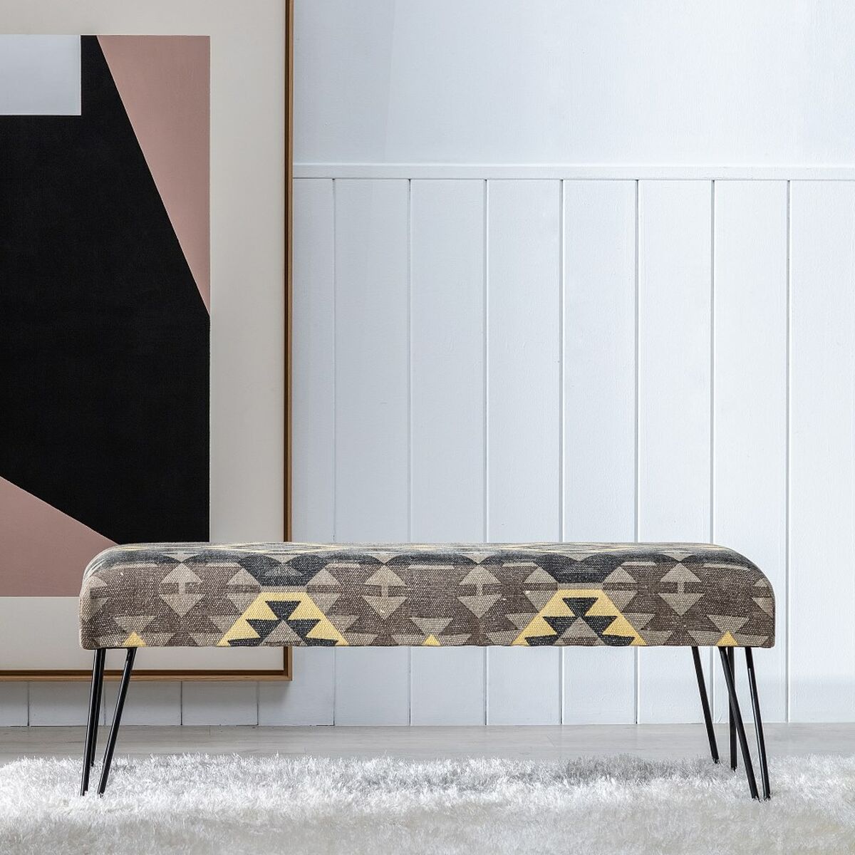 Sittpall Svart Beige-brun (taupe) Järn Badsvamp 120 x 41,5 x 48 cm - 7