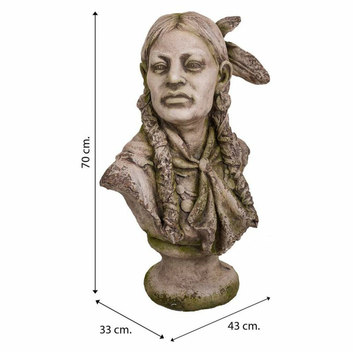 Byst Alexandra House Living Glasfiber Magnesium Kvinna American Indian 33 x 70 x 45 cm - 8